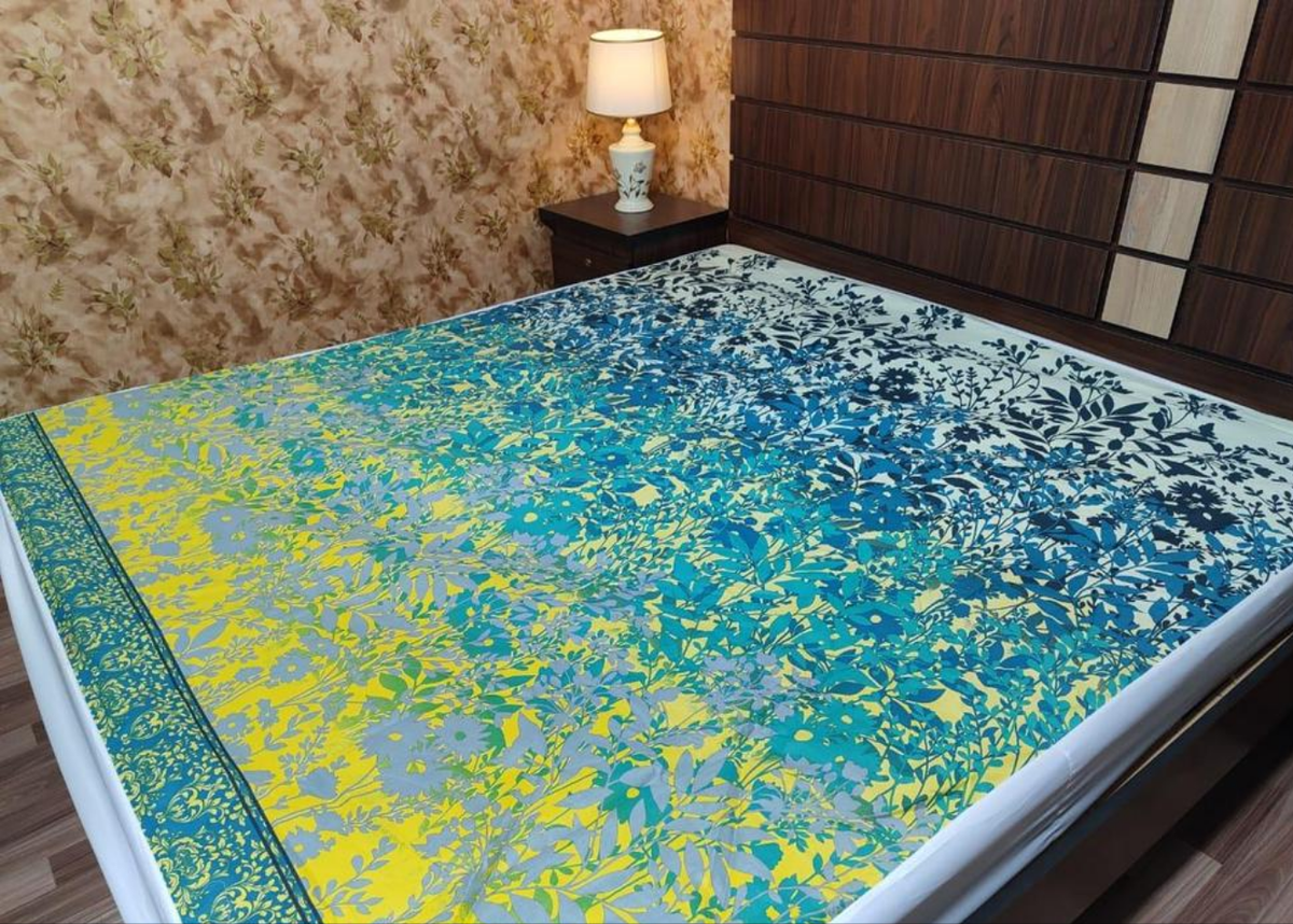 Cotton printed double bed mattress cover